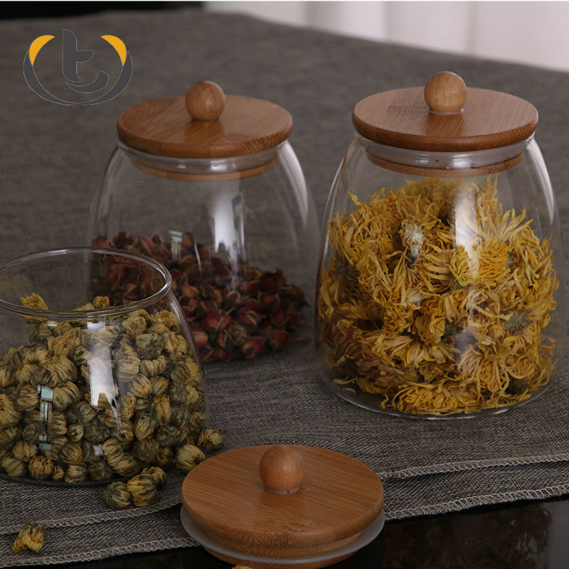 Custom size glass skincare jar with lid 4oz canned food glass jar