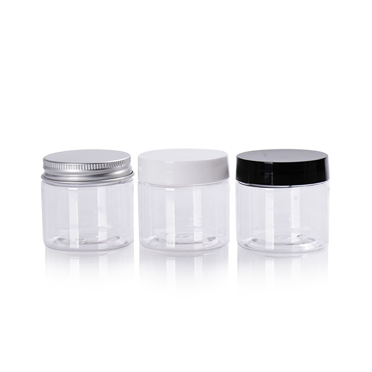 Custom size wide mouth 80ml 100ml 120ml 150ml 200ml 250ml 350ml short plastic transparent pet jar
