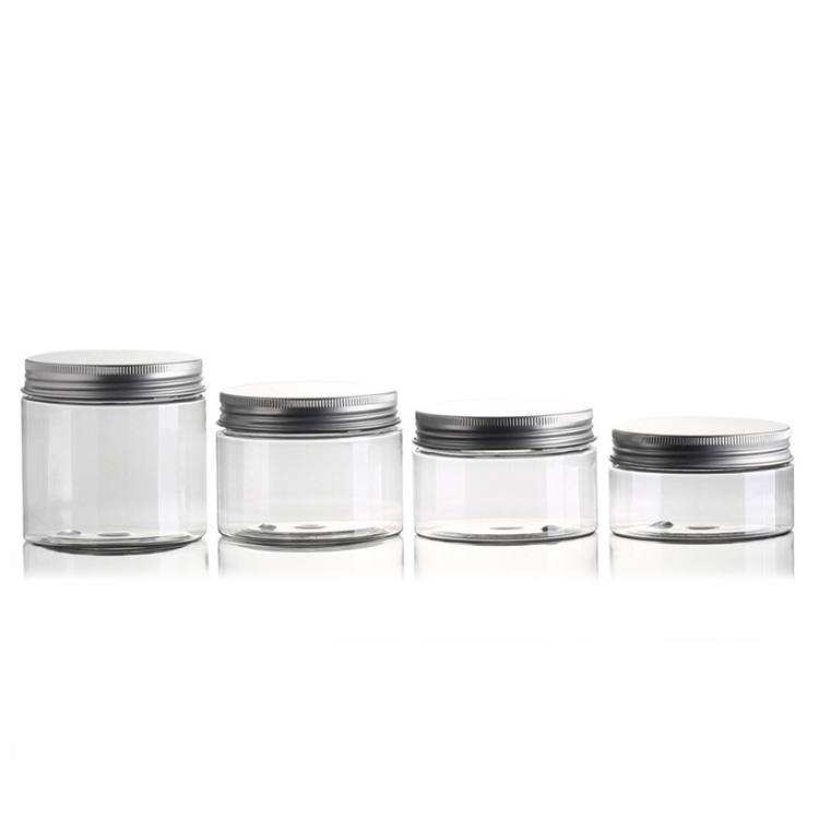 Custom size wide mouth 80ml 100ml 120ml 150ml 200ml 250ml 350ml short plastic transparent pet jar
