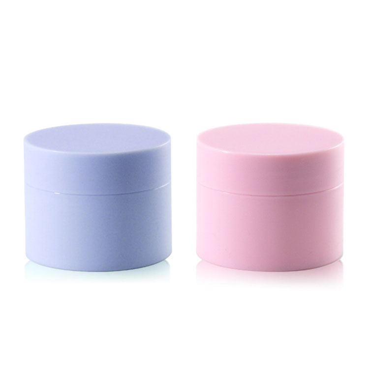 Custom skin care body gel cosmetic pp plastic jars empty eye cream blue white pink balm lip scrub container with caps