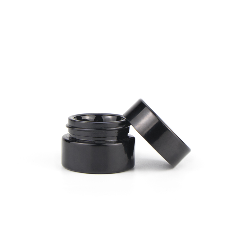 Custom smell proof wide mouth jar black uv tall round ultra violet screw top glass jars storage