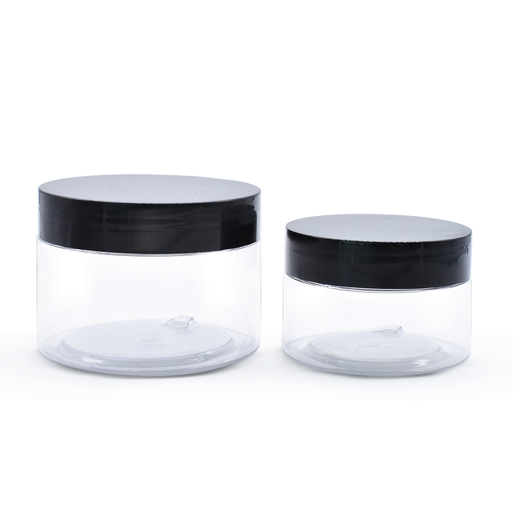 Custom spot 500ml clear plastics jars cosmetic pet jar