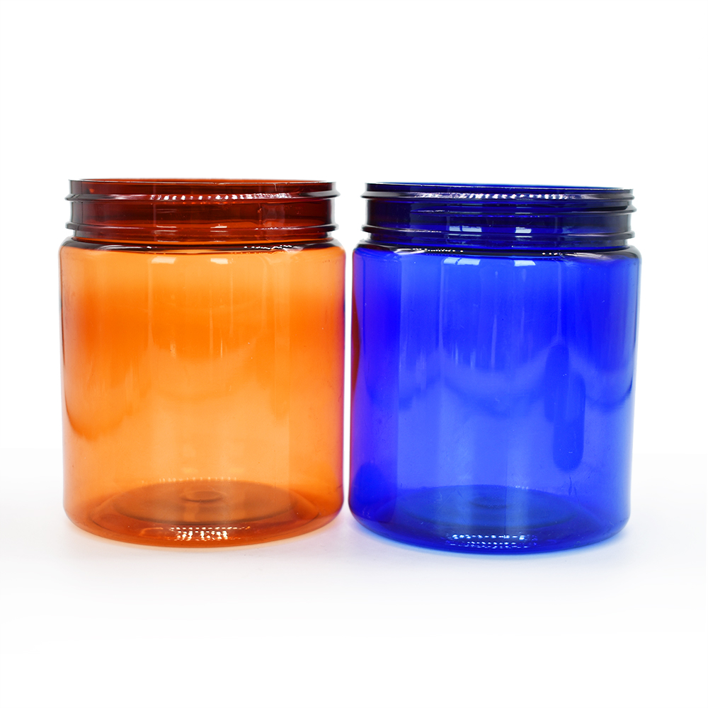 Custom spot 500ml clear plastics jars cosmetic pet jar