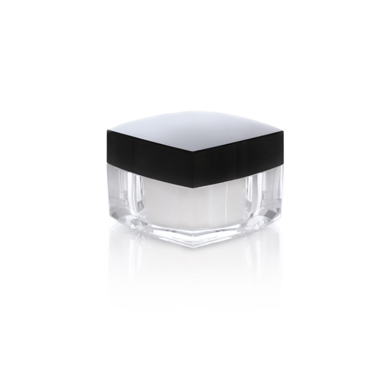 Custom square plastic acrylic cream jars 50g cosmetic packaging empty container