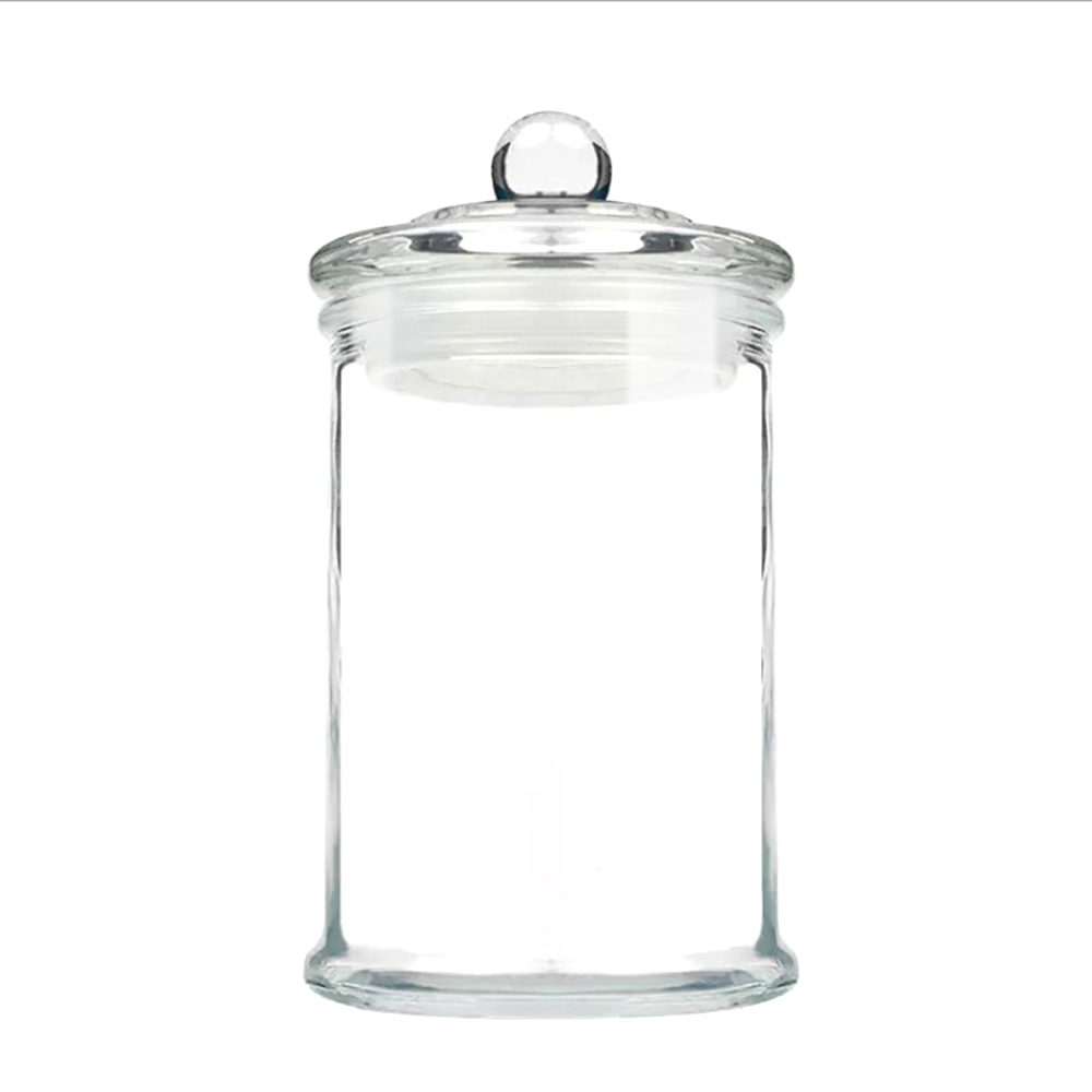 Custom straight side clear food container glass jar with tap