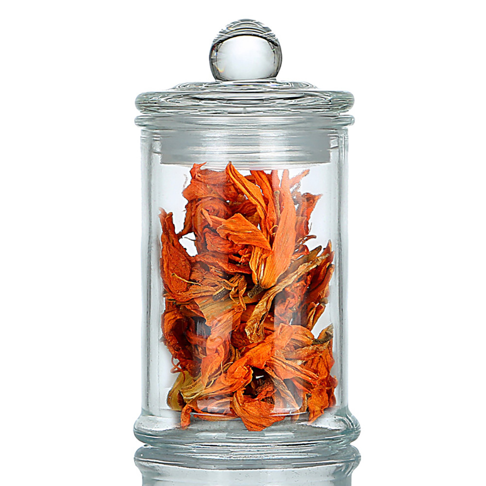 Custom straight side clear food container glass jar with tap