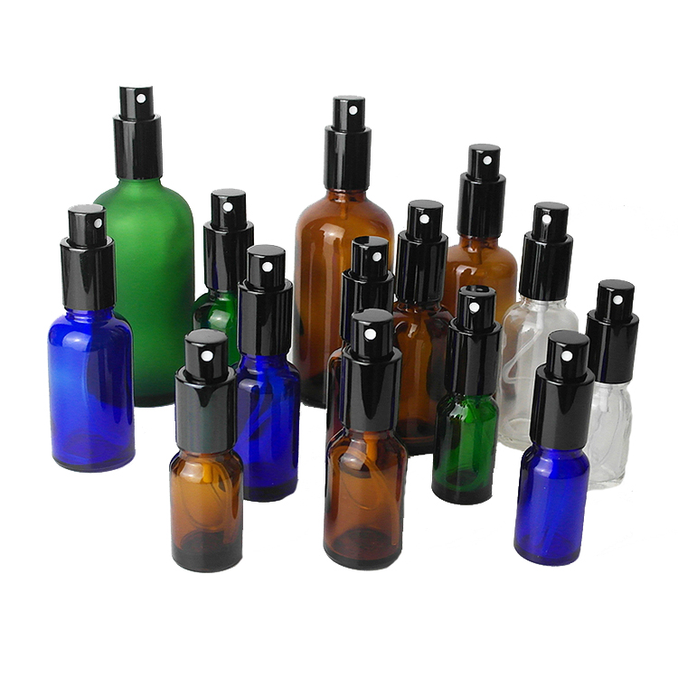 Custom types of spray mist bottle nozzle spray bottle 50 ml 100 ml 120 ml glass screen printing for thick liquid