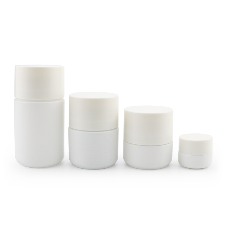 Custom white child resistant glass jar empty glass candle jars with lids