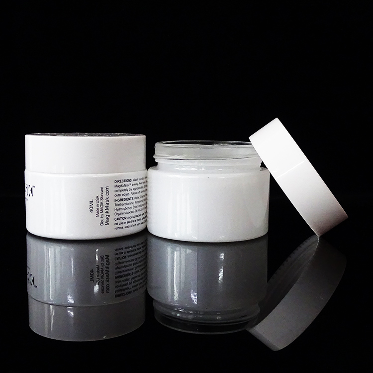 Custom white cosmetic glass skin cream container jars 30g 50g