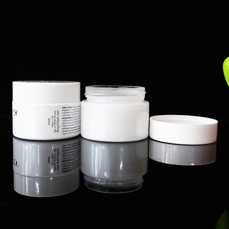 Custom white cosmetic glass skin cream container jars 30g 50g