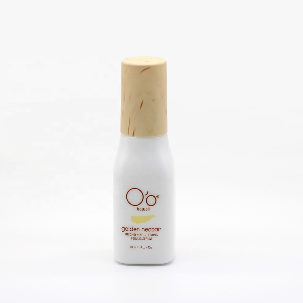 Custom white opal glass jar and serum bottlr with lid