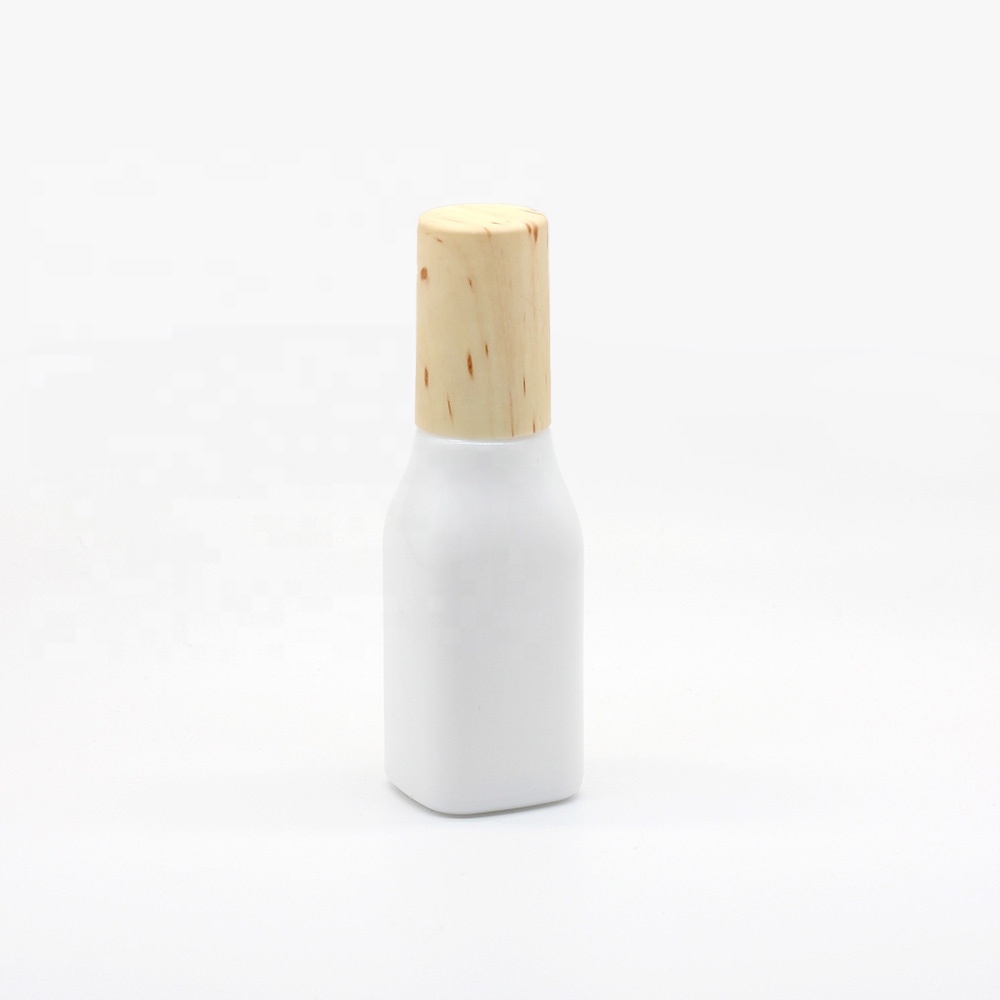 Custom white opal glass jar and serum bottlr with lid