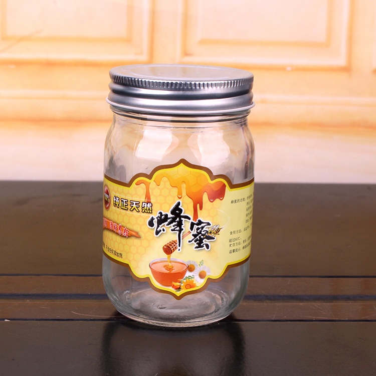 Custom wide mouth 8oz 16oz 250ml 350ml 500ml 750ml Empty Glass Mason Jars with Lid for Honey Food canning