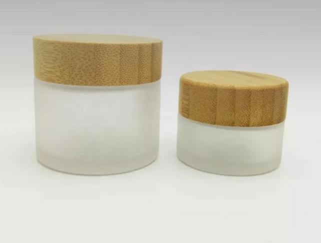 Custom wood lid glass jar laser engraving logo hemp storage glass jar with wooden lid child proof