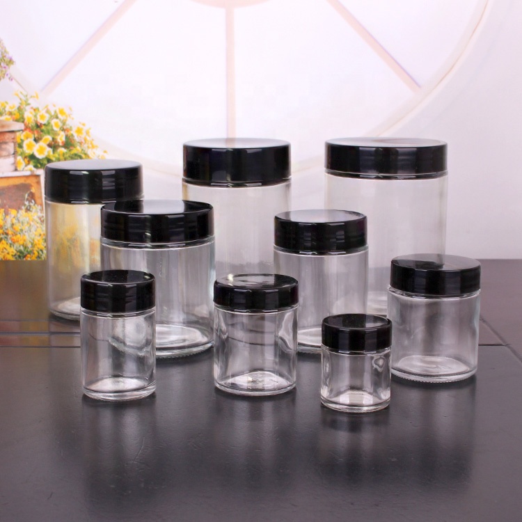 Custom1oz 2oz 6oz 12oz 500ml 750ml round glass jar storage for spice food