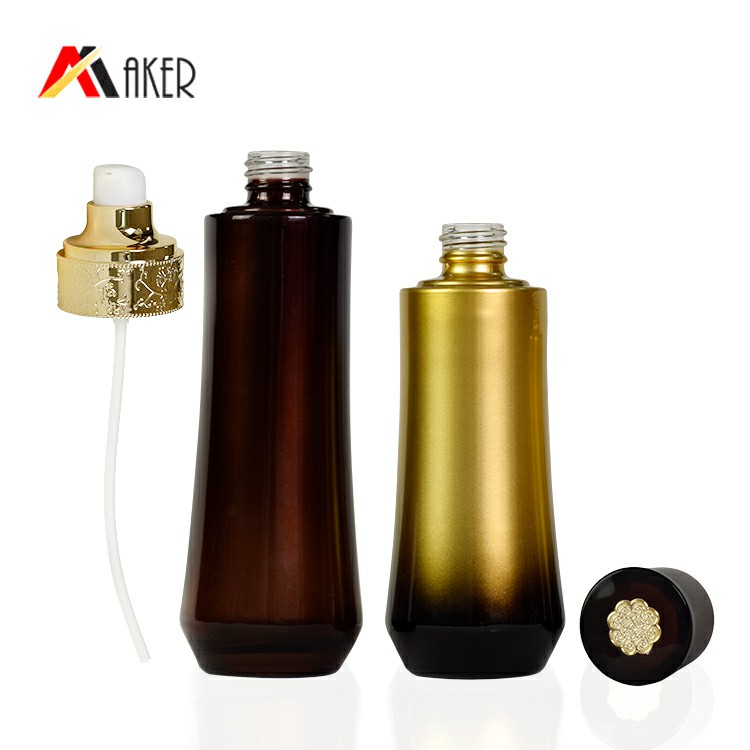 Custome wholesale glass cosmetic skin care lotion bottle 30ml 60ml 100ml 120ml glass jar personal care cosmetic set packaging