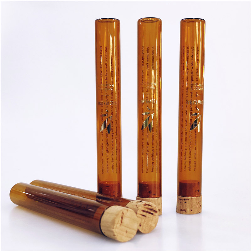 Customizable 109mm 120mm transparent amber glass joint hemp flower doob tube tubes 135mm blunt pre roll containers