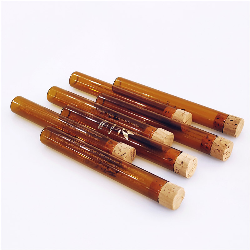 Customizable 109mm 120mm transparent amber glass joint hemp flower doob tube tubes 135mm blunt pre roll containers