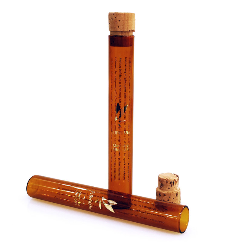 Customizable 109mm 120mm transparent amber glass joint hemp flower doob tube tubes 135mm blunt pre roll containers