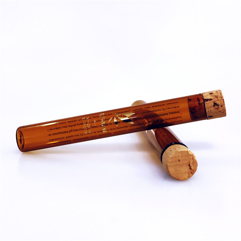 Customizable 109mm 120mm transparent amber glass joint hemp flower doob tube tubes 135mm blunt pre roll containers