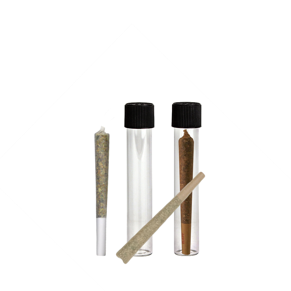 Customizable 109mm 120mm transparent amber glass joint hemp flower doob tube tubes 135mm blunt pre roll containers