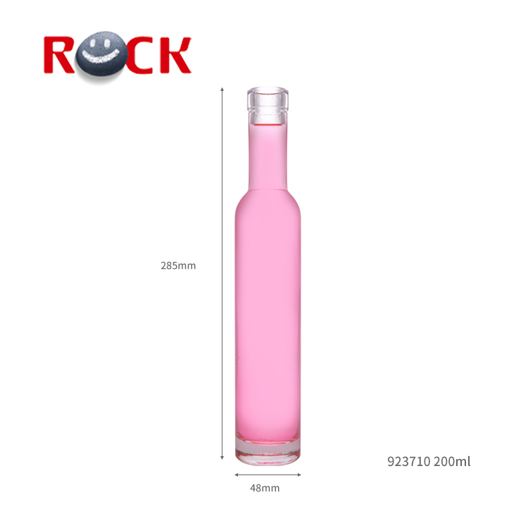 Customizable 200Ml Long Neck Transparent Fruit Liquor Ice Wine Glass Bottle With Lid