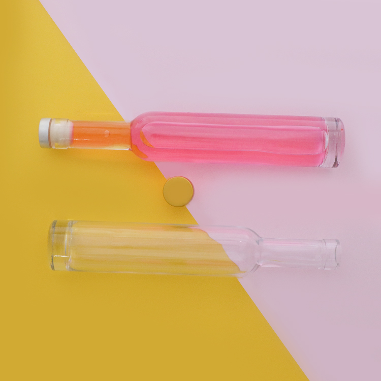 Customizable 200Ml Long Neck Transparent Fruit Liquor Ice Wine Glass Bottle With Lid