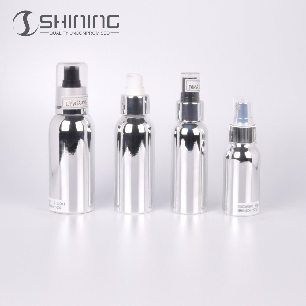 Customizable Aluminum Spray Bottle with Multiple Trigger and lotion pump