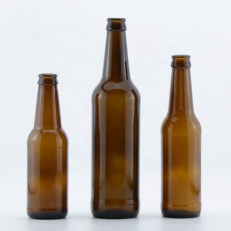 Customizable Amber Wine Glass Bottle Christmas 250ml 500ml Empty Beer Bottles For Packaging