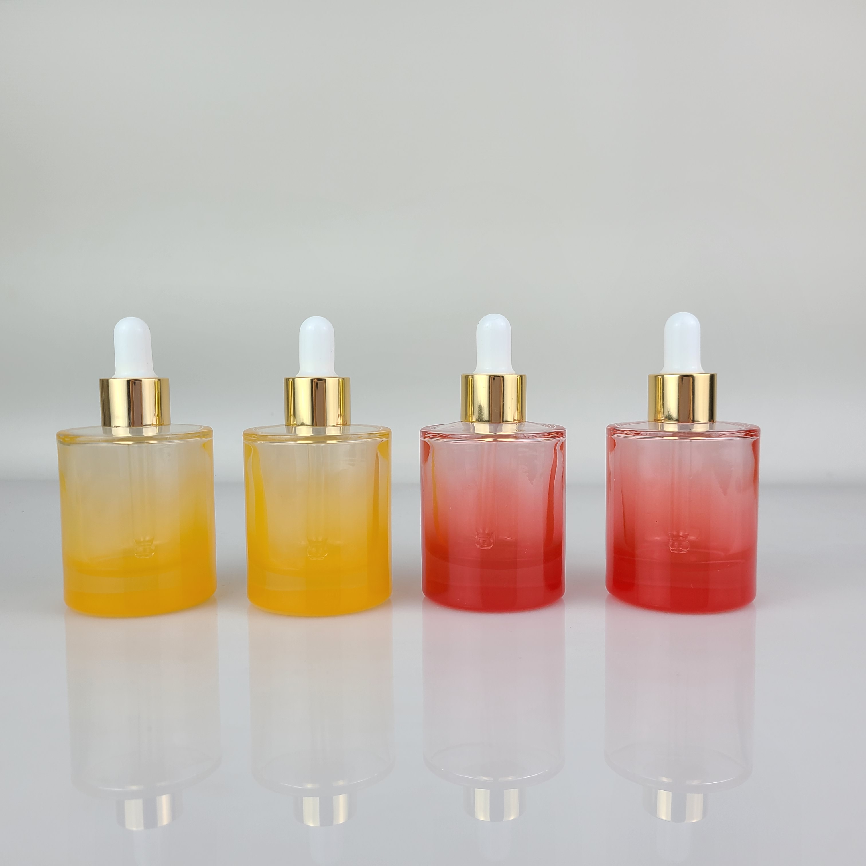 Customizable color 30ml gradient ramp glass Thickening bottle dropper round essential oil bottles