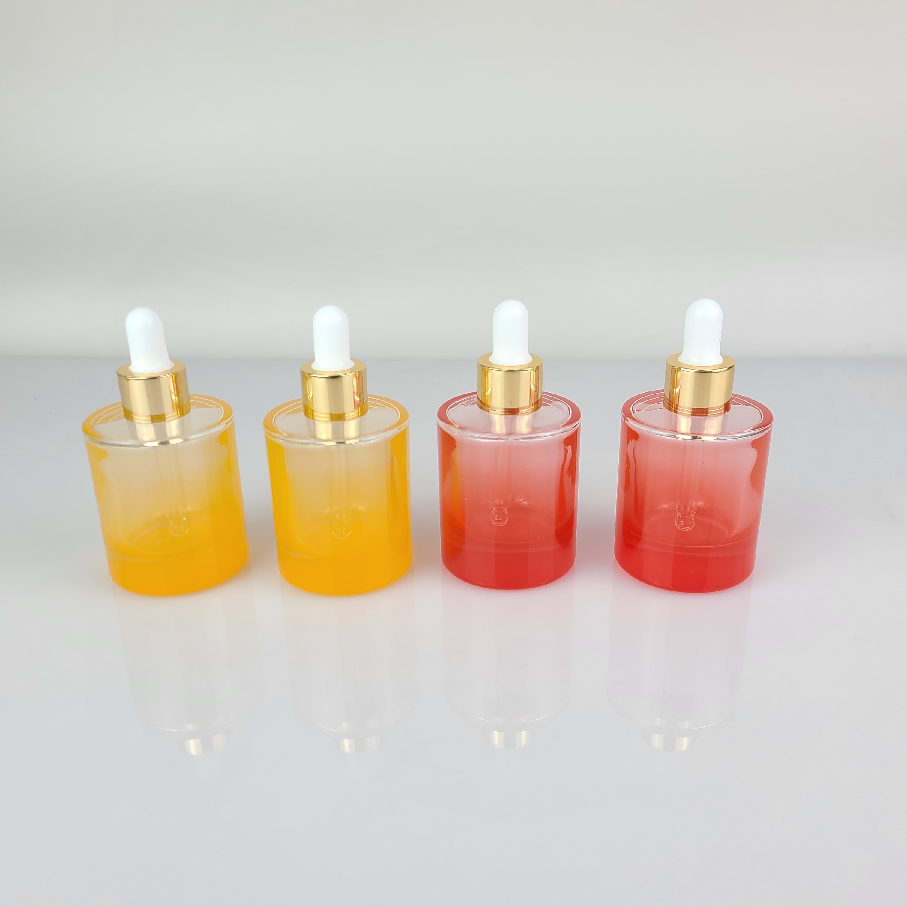 Customizable color 30ml gradient ramp glass Thickening bottle dropper round essential oil bottles