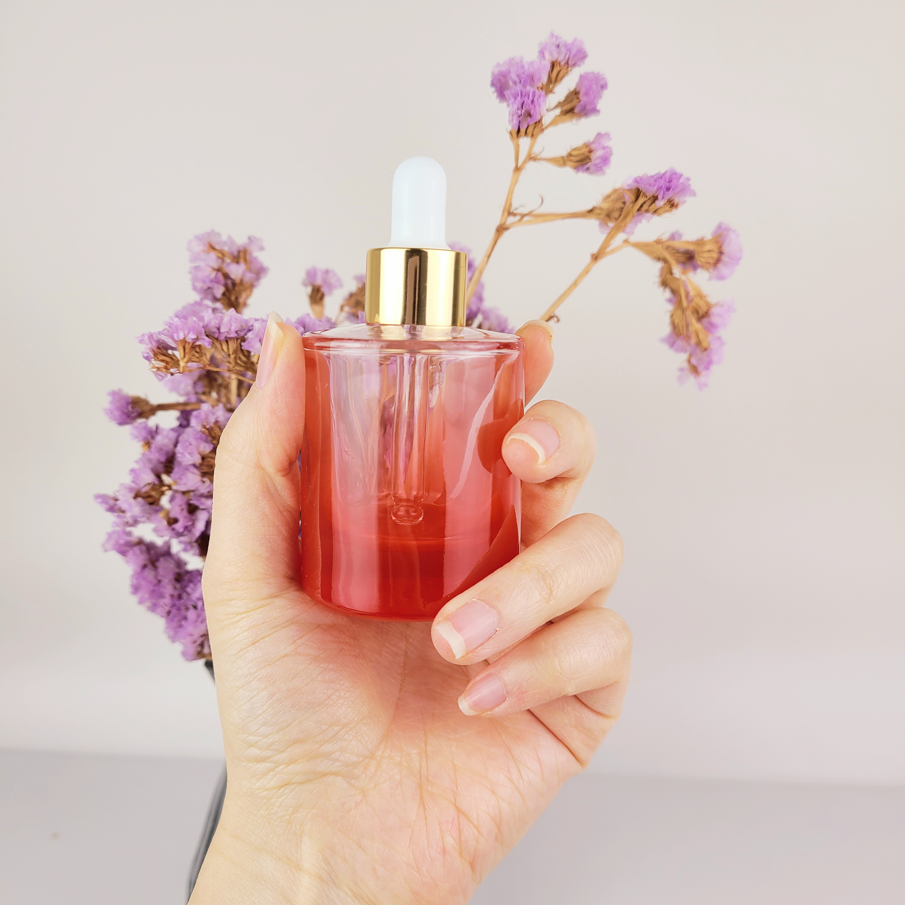 Customizable color 30ml gradient ramp glass Thickening bottle dropper round essential oil bottles