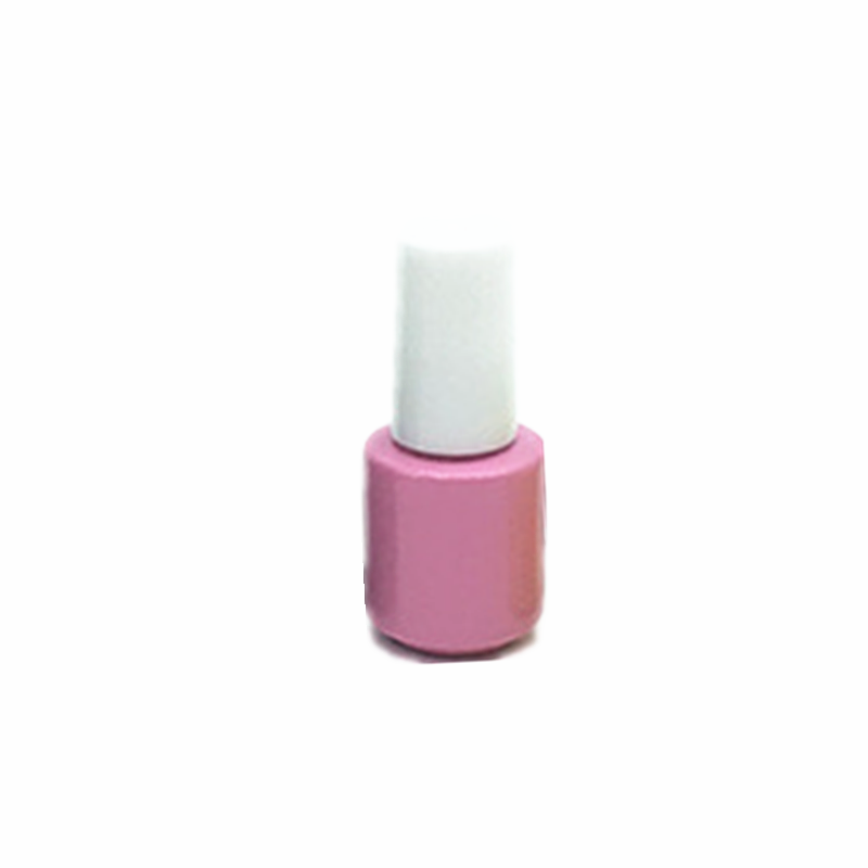 Customizable personal care empty 10ml 15ml pink color UV nail polish bottle with plastic cap and brush