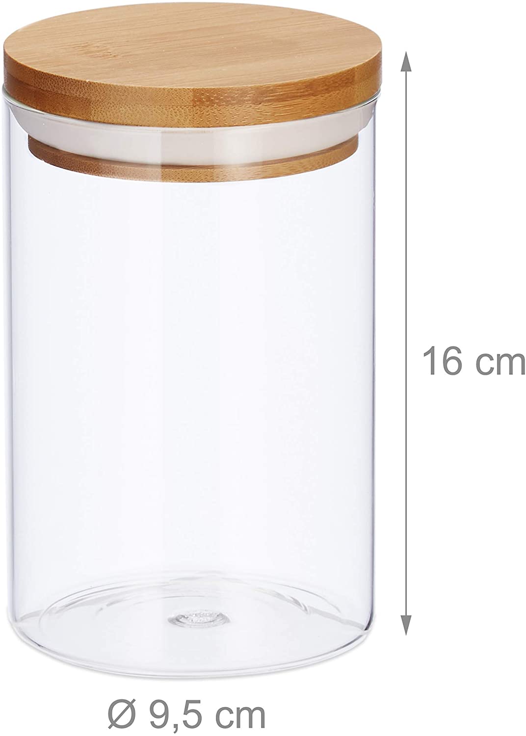 Customize Air Tight Storage Container Jar Glass With Bamboo Lid Wholesale