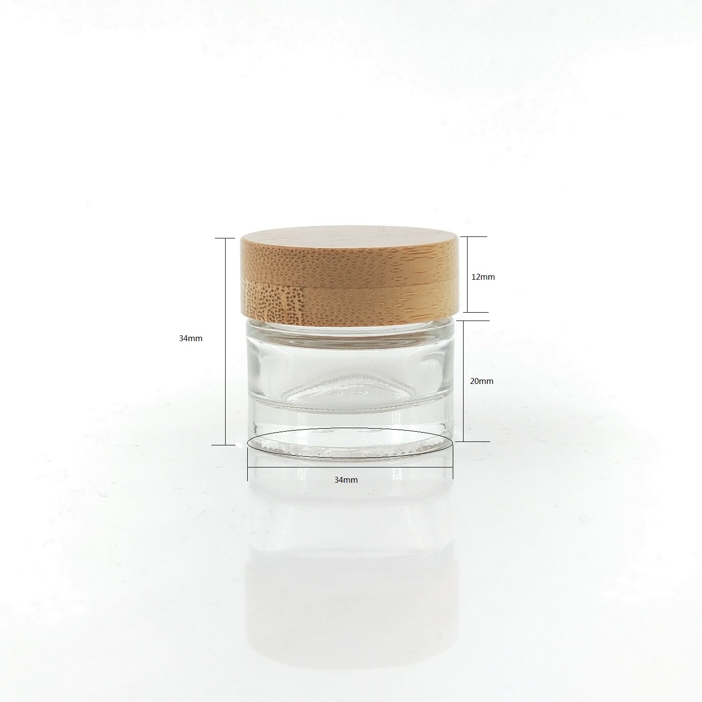 Customize Clear Mini 10g Cosmetic Containers Bamboo Cream Jar Frosted Glass Jar with Bamboo Lid