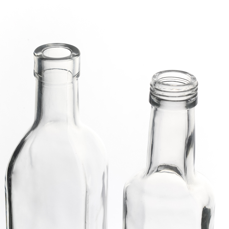 Customize Clear Square High Quality Manufacturers Glass Olive Oil Bottle with Cap 380ml 530ml Square Oil Glass Bottle