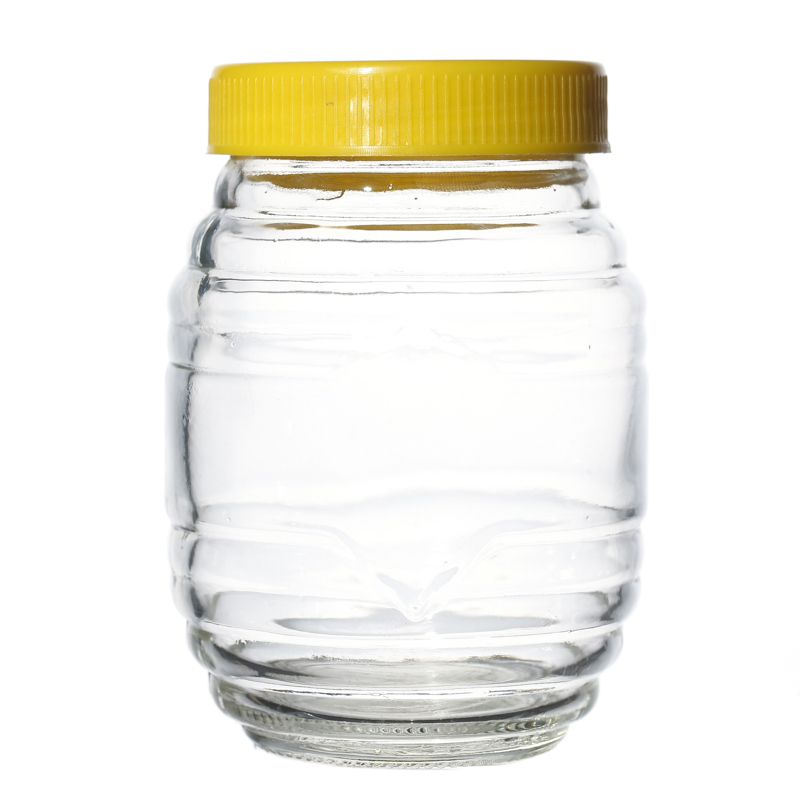 Customize Empty Clear Stripe Round High Quality Storage Honey Glass Food Jars with Lids 80ml 300ml 680ml