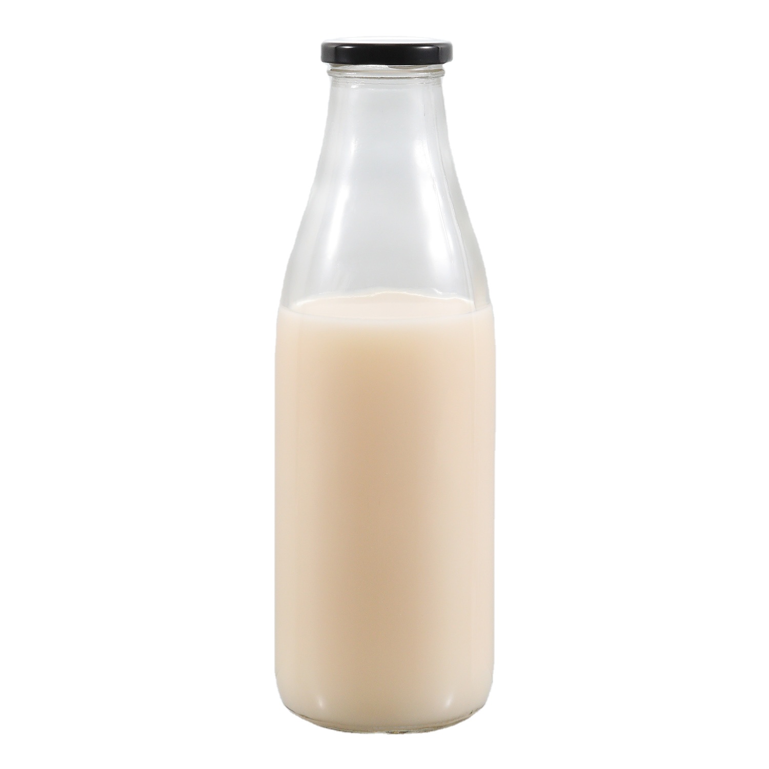 Customize Lead Free 200ml 250ml 500ml 1000ml Milk Glass Bottles with Lids