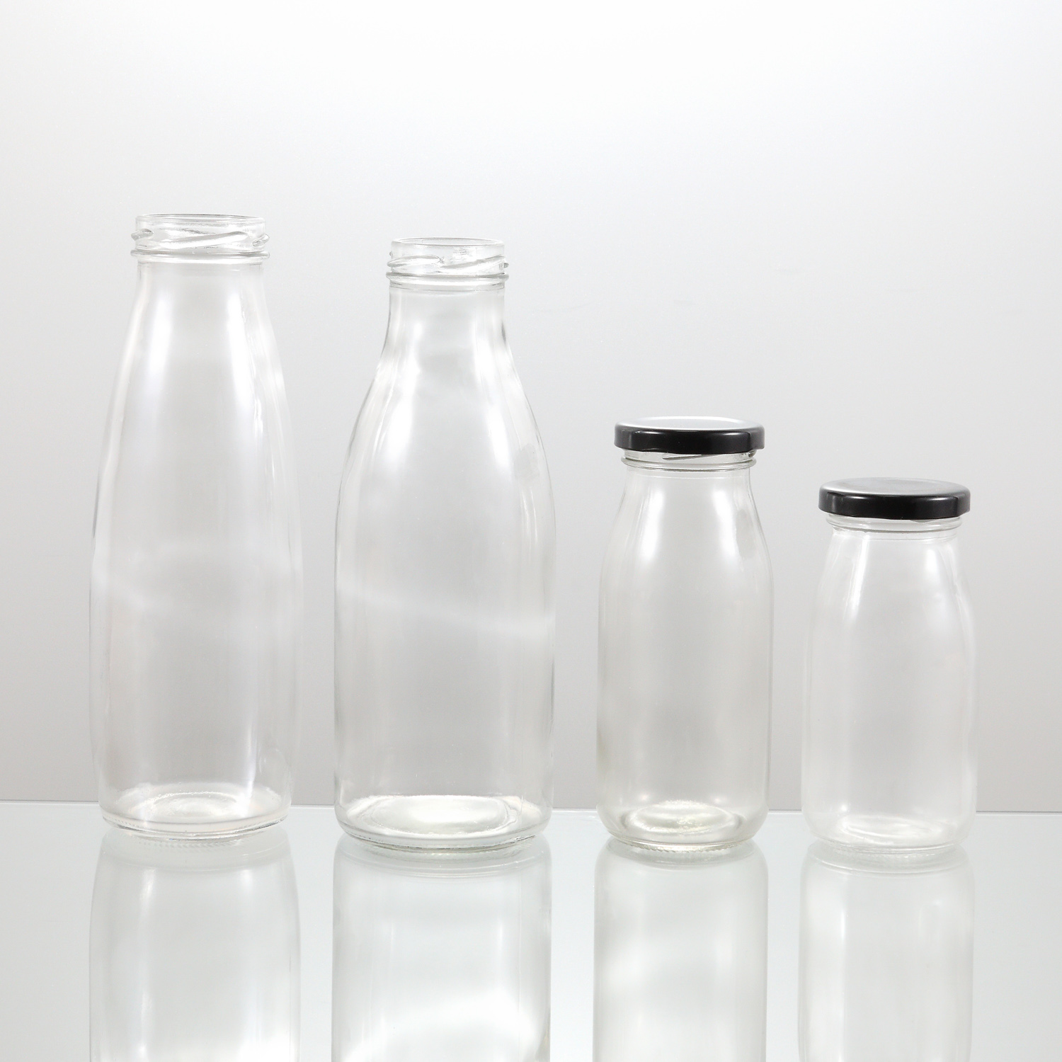Customize Lead Free 200ml 250ml 500ml 1000ml Milk Glass Bottles with Lids