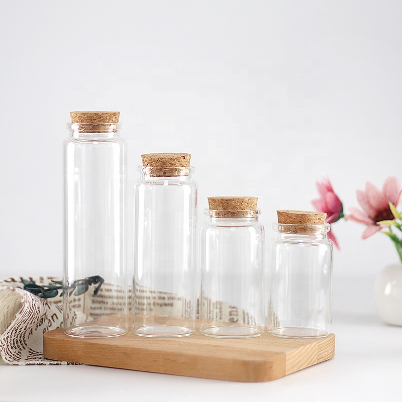 Customize Special match glass bottle mini glass match jar with wood lid
