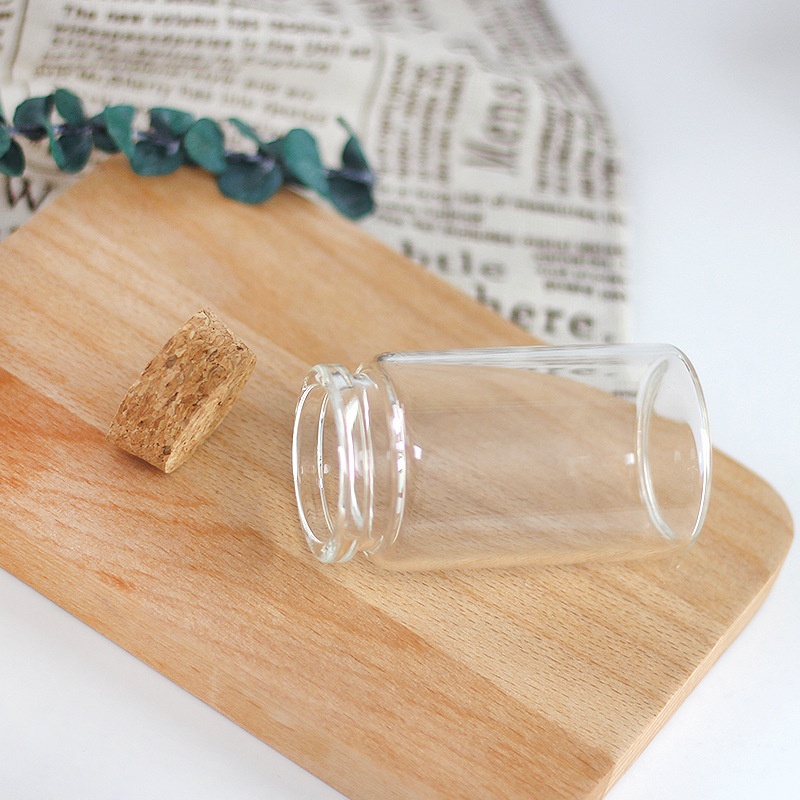 Customize Special match glass bottle mini glass match jar with wood lid