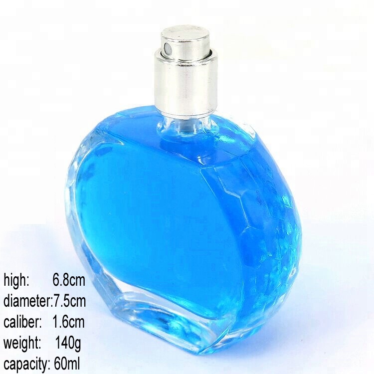Customize Spheroidal type glass perfume spray bottle with 60ml