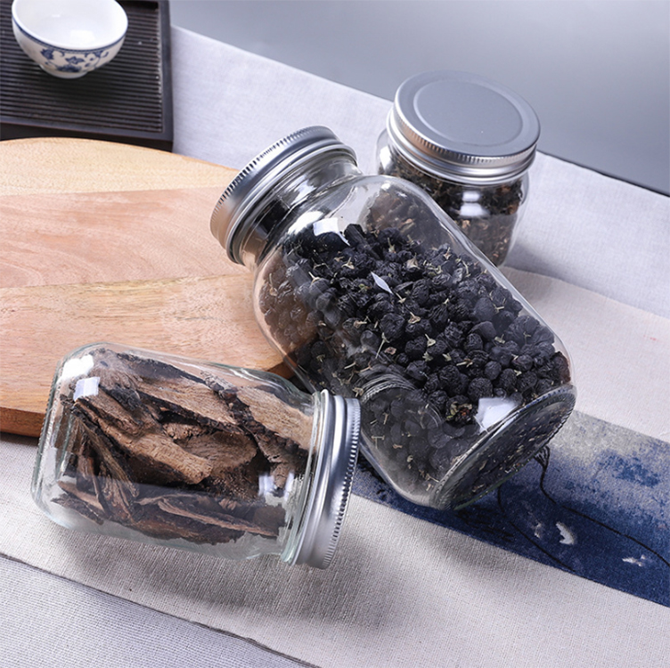 Customize wholesale canning jars honey jam spice glass mason jars with airtight lid
