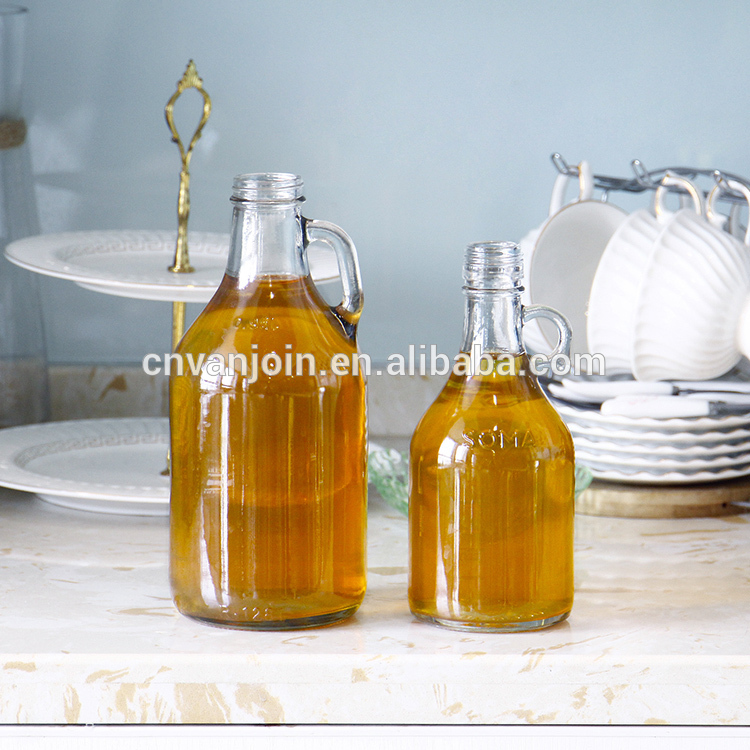 Customized 1000ml 32oz Clear Glass Beer Growler with Aluminum Cap for Kombucha Tea Beverage