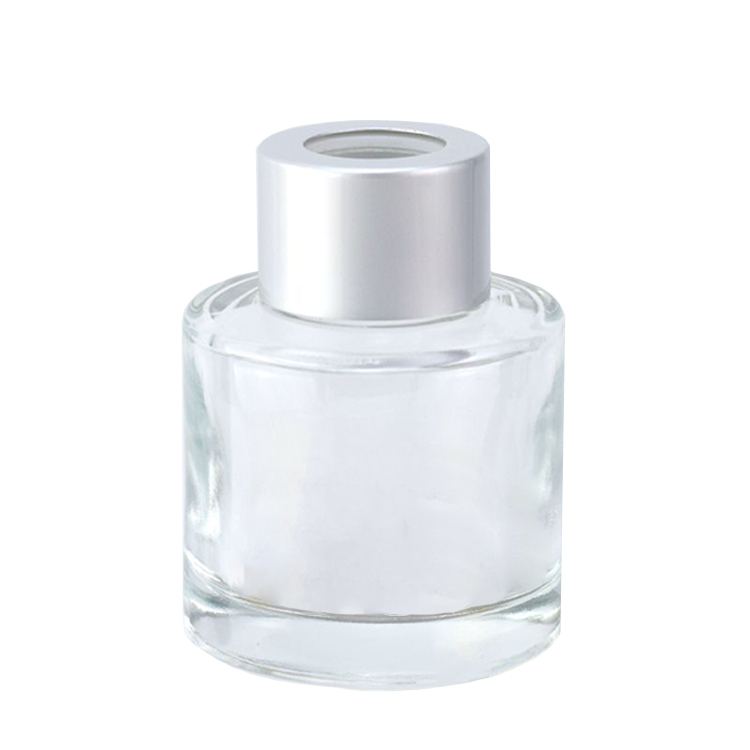 Customized 100ml 200ml Empty gold cap Square fragrance reed diffuser glass bottle