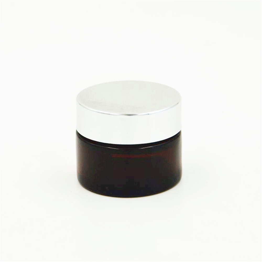 Customized 10ml 15ml 20ml 30ml 50ml 100ml clear amber frosted glass bottle cosmetic cream jar with aluminium lids