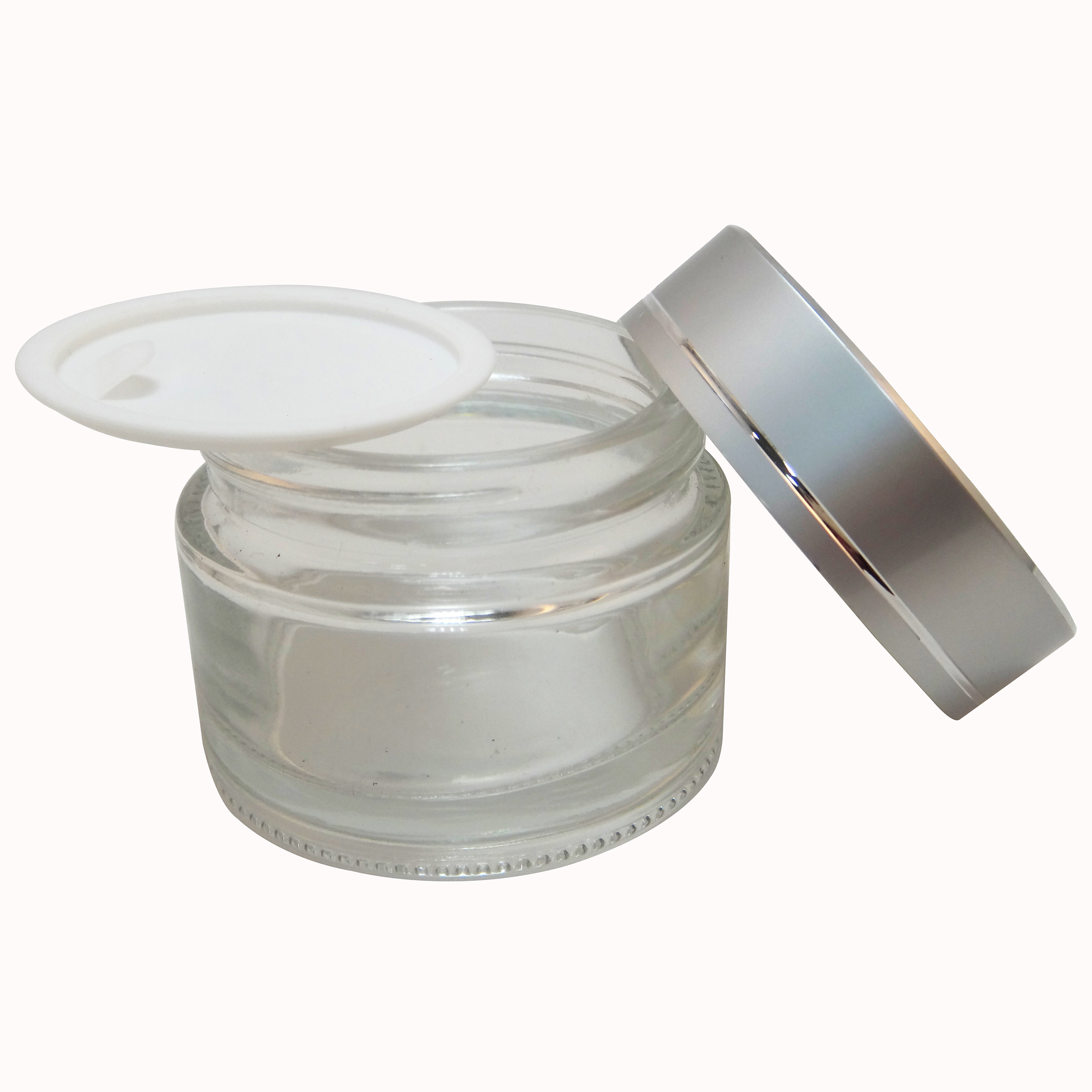 Customized 10ml 15ml 20ml 30ml 50ml 100ml clear amber frosted glass bottle cosmetic cream jar with aluminium lids