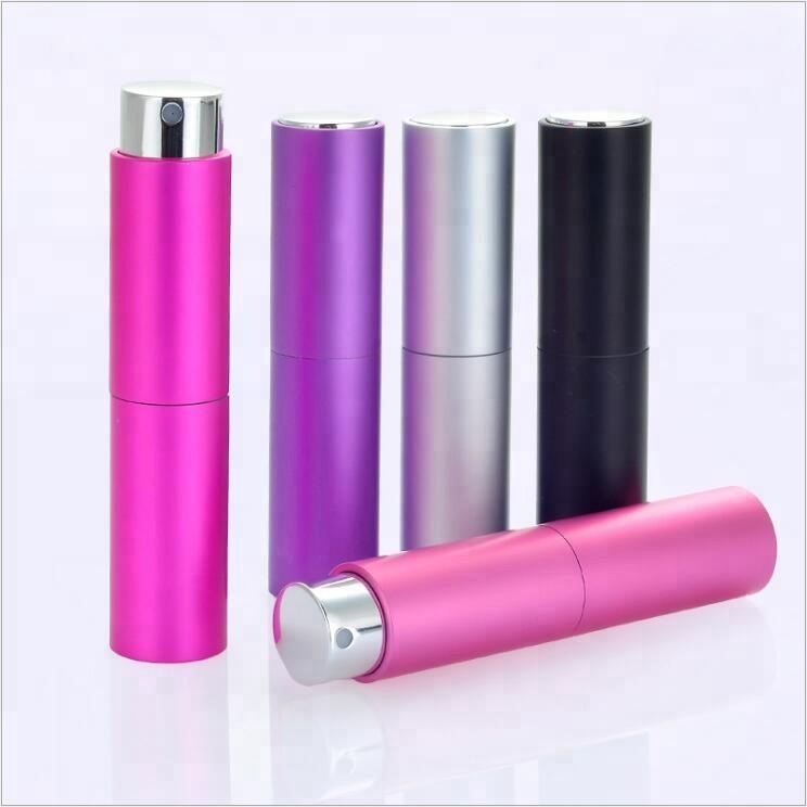 Customized 10ml 20ml Aluminum Twist Atomizer Spray Bottle Glass For Perfume
