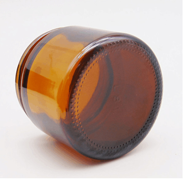 Customized 200ml 250ml 300ml 8 oz 9 oz Straight Sided Amber Glass Jar With Aluminum/Tin Lids