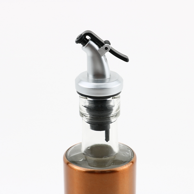 Customized 200ml Empty Kitchenware Stainless Steel Metal Olive Oil Glass Bottle